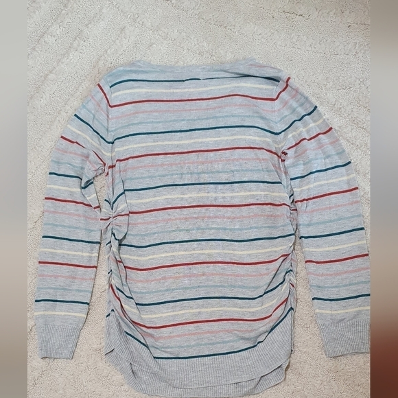 ISABEL MATERNITY Lightweight Knit Sweater Multi-colored Stripes Womens Sz M NWT - Picture 3 of 5